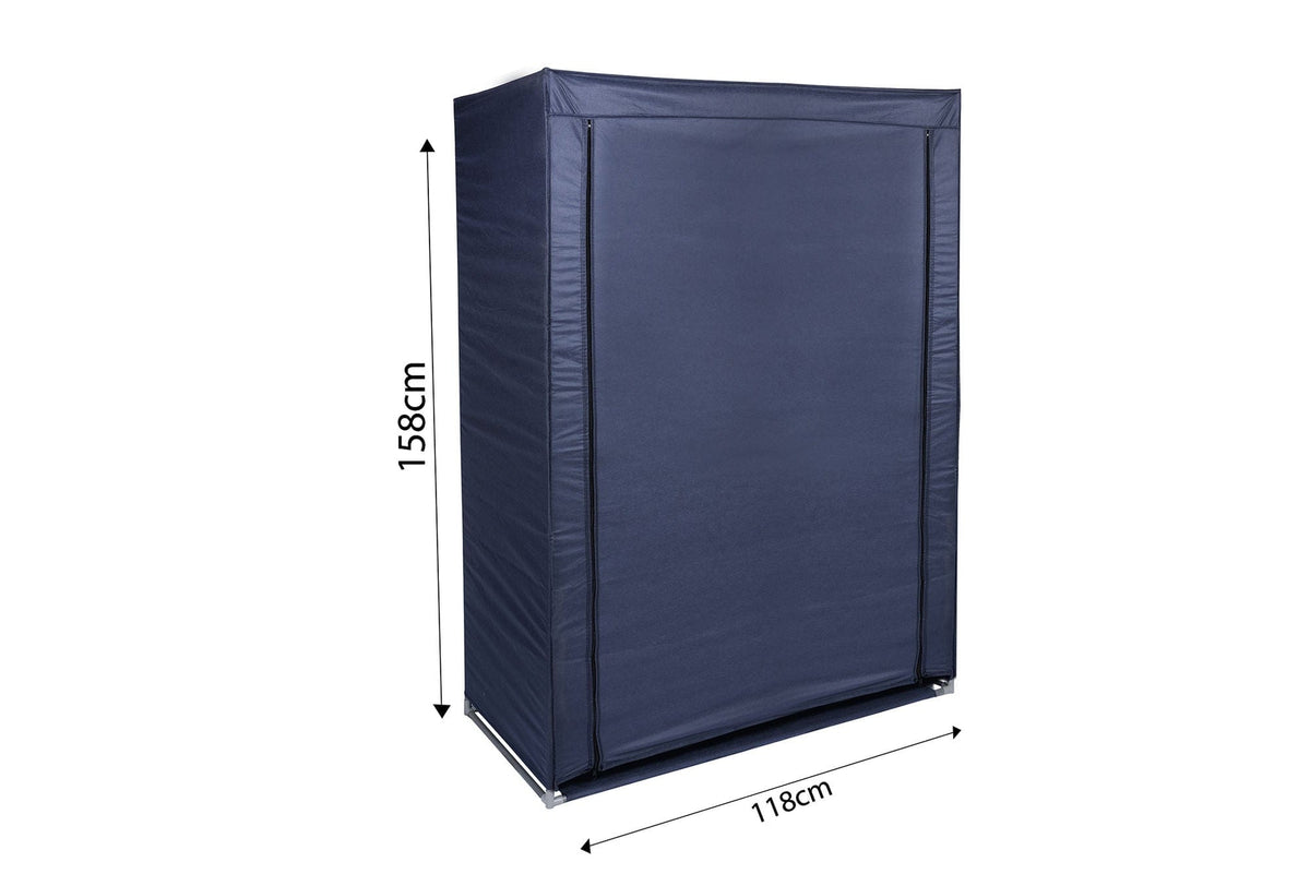 Organizator garderoba 379VLV2207, albastru inchis, material textil/metal, 118x45x158 cm