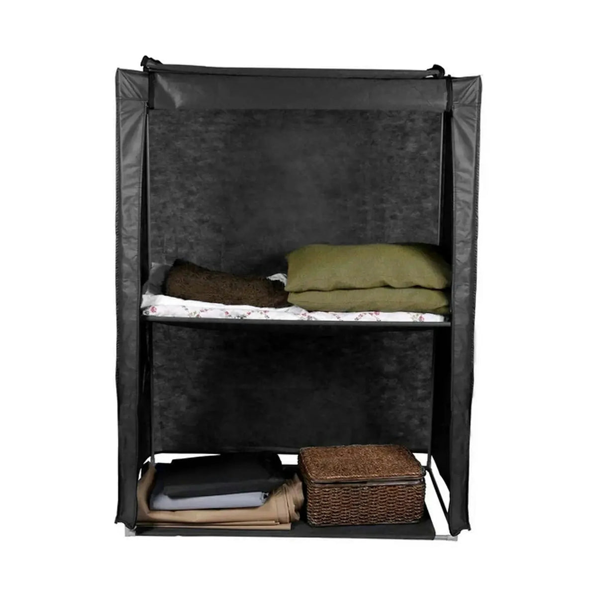 Organizator garderoba 379VLV2208, negru, material textil/metal, 118x45x158 cm