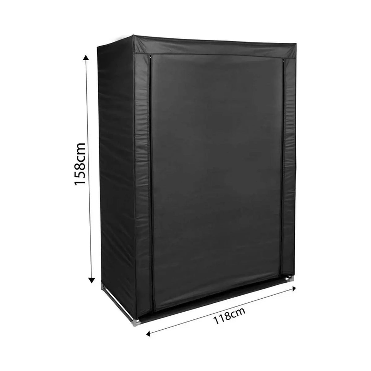 Organizator garderoba 379VLV2208, negru, material textil/metal, 118x45x158 cm