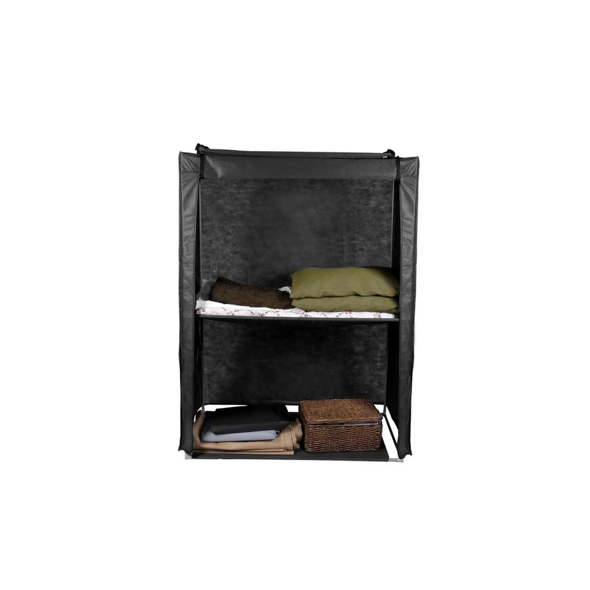 Organizator garderoba 379VLV2208, negru, material textil/metal, 118x45x158 cm