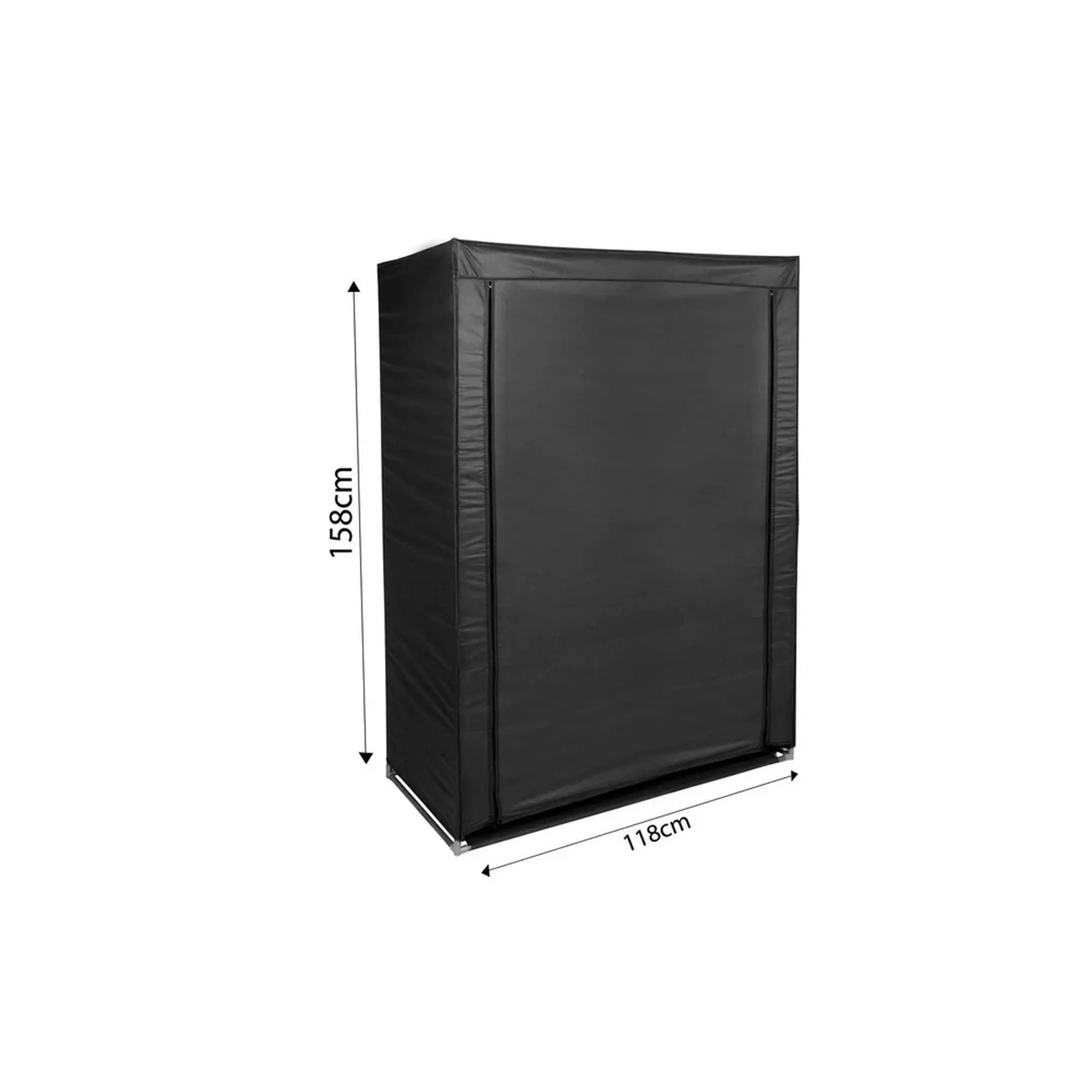 Organizator garderoba 379VLV2208, negru, material textil/metal, 118x45x158 cm