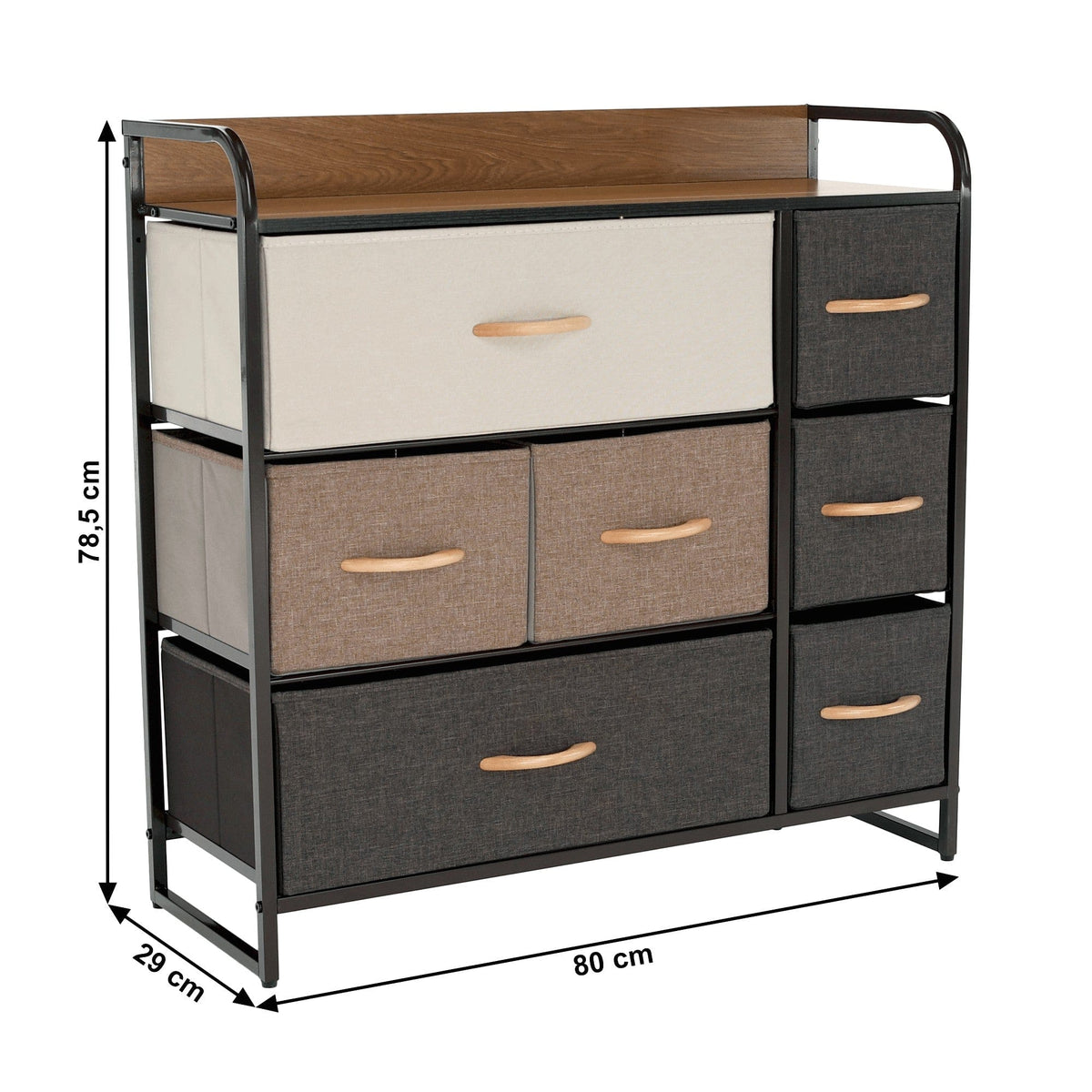 Organizator HAZEL TYP 3, bej/maro/negru, 80x29x79 cm