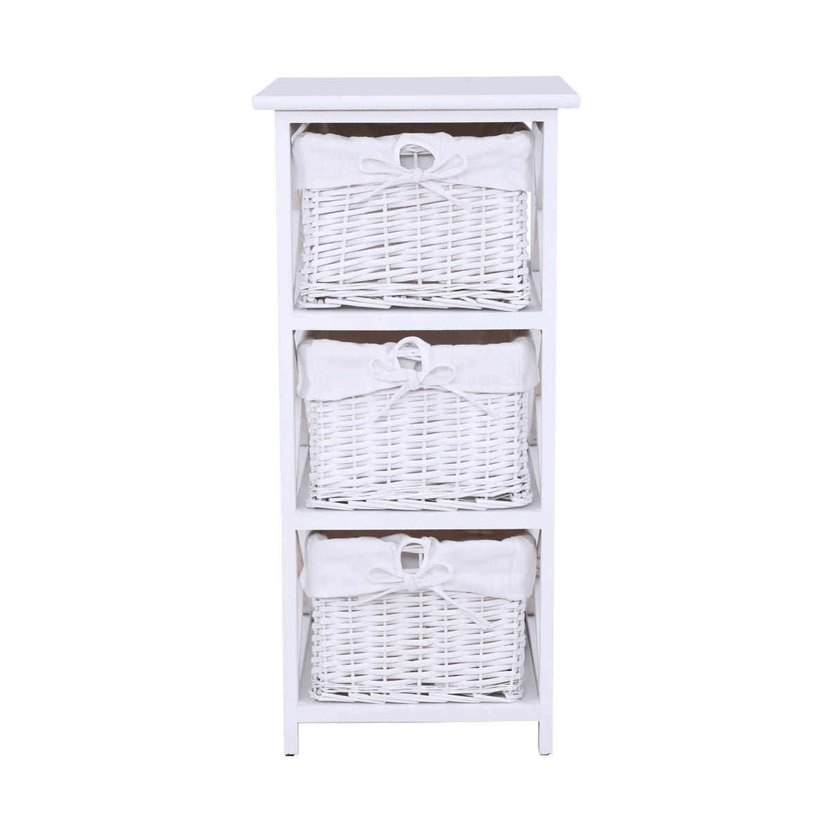 Organizator RAFAELLO 3, lemn/rachita, alb, 36x37x76 cm