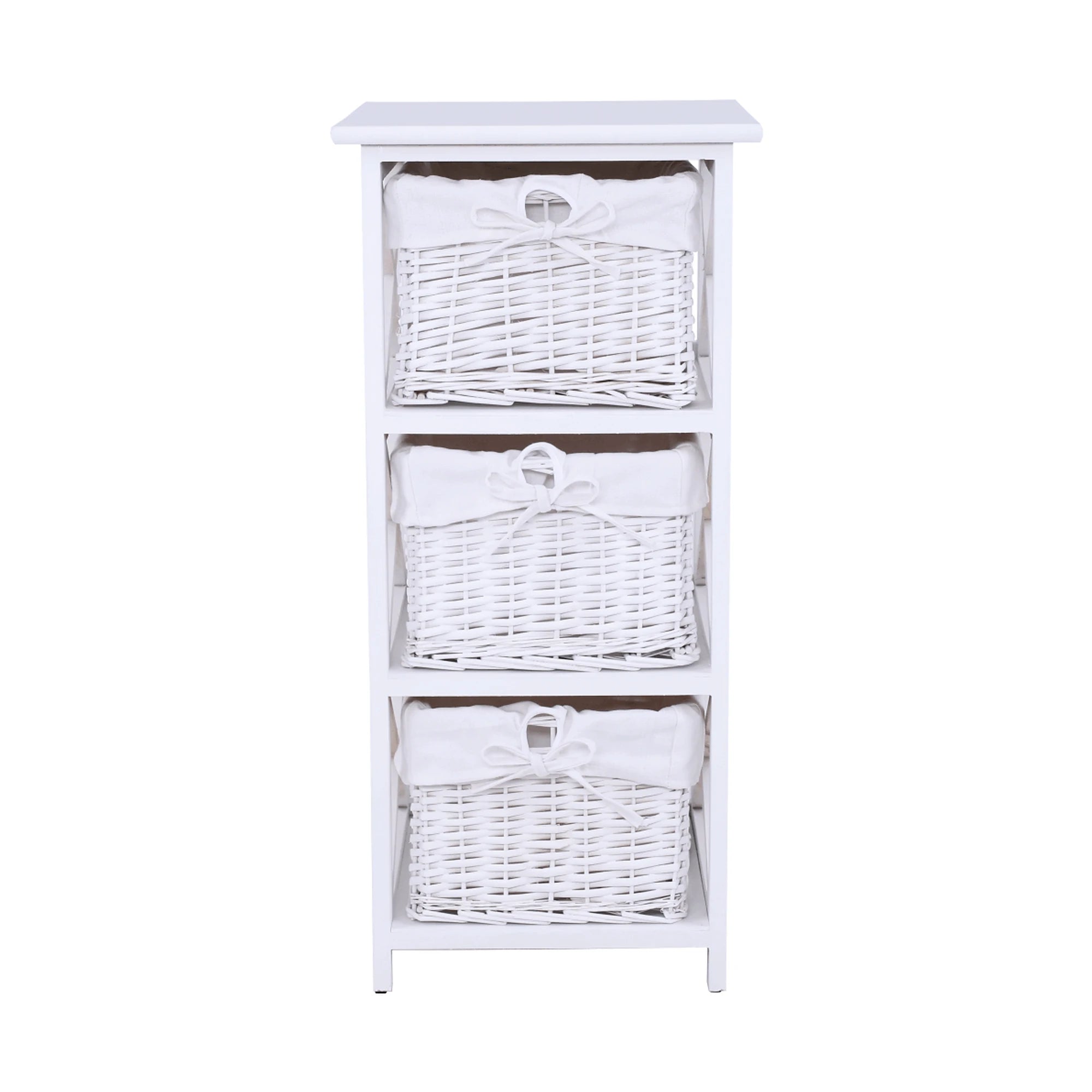 Organizator RAFAELLO 3, lemn/rachita, alb, 36x37x76 cm