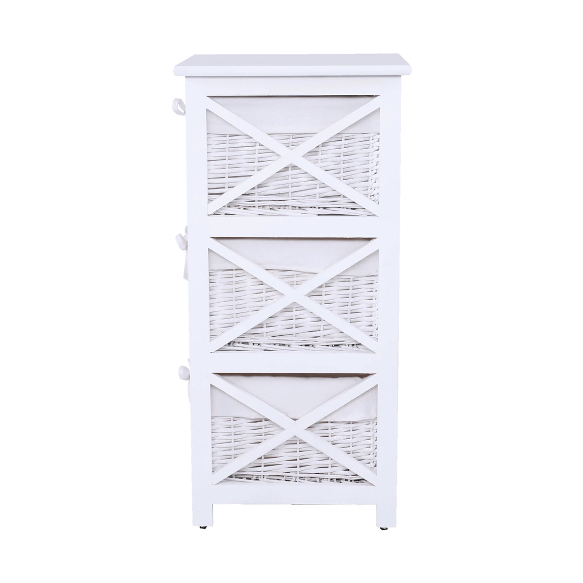 Organizator RAFAELLO 3, lemn/rachita, alb, 36x37x76 cm