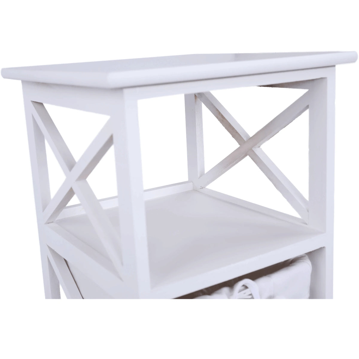 Organizator RAFAELLO 3, lemn/rachita, alb, 36x37x76 cm