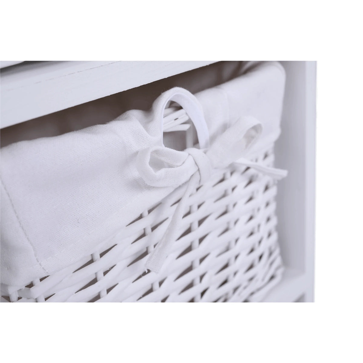 Organizator RAFAELLO 3, lemn/rachita, alb, 36x37x76 cm