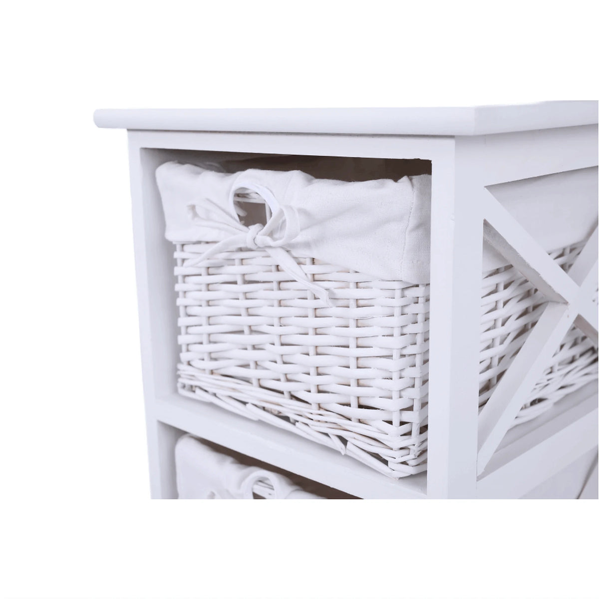 Organizator RAFAELLO 3, lemn/rachita, alb, 36x37x76 cm