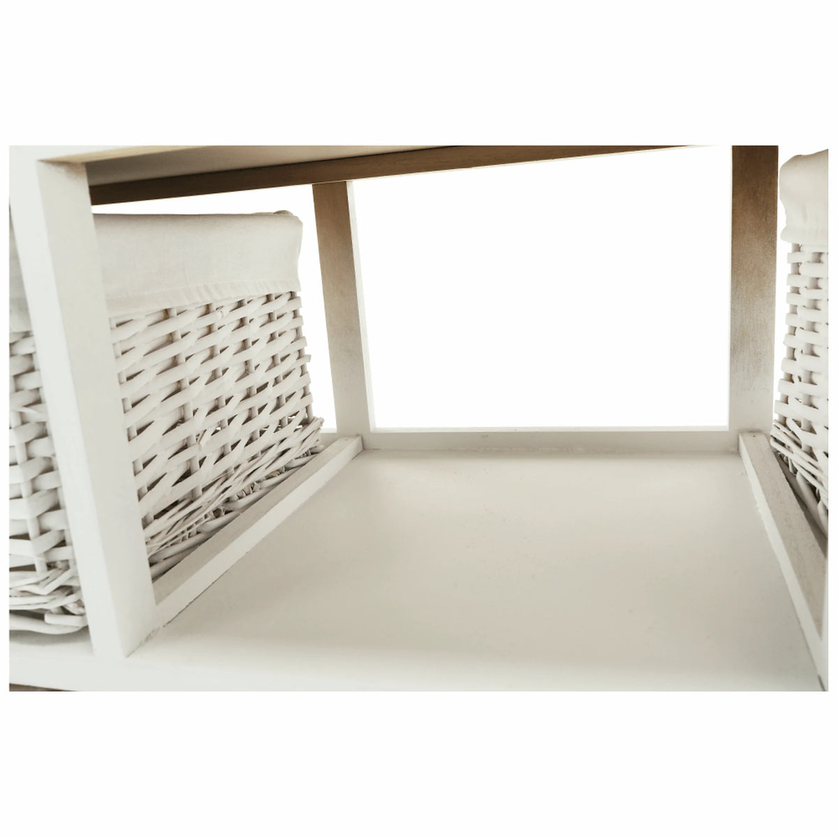 Organizator RAFAELLO 9, alb, material textil/lemn, 94x37x76 cm