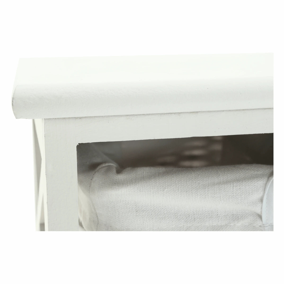 Organizator RAFAELLO 9, alb, material textil/lemn, 94x37x76 cm