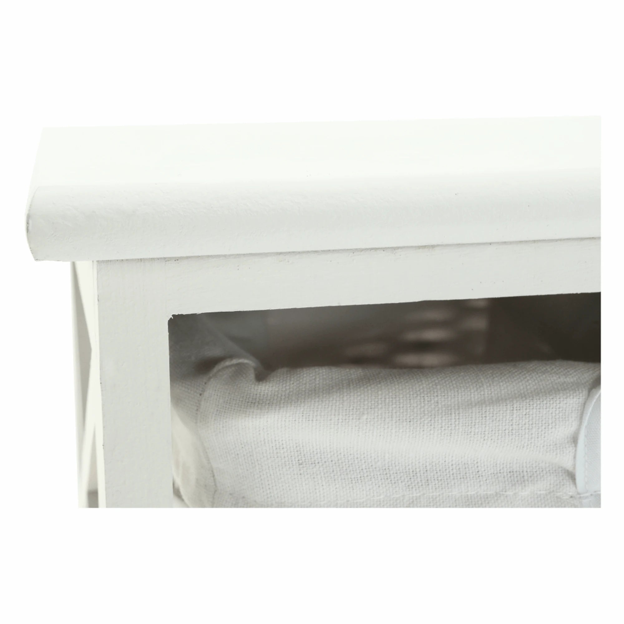 Organizator RAFAELLO 9, alb, material textil/lemn, 94x37x76 cm