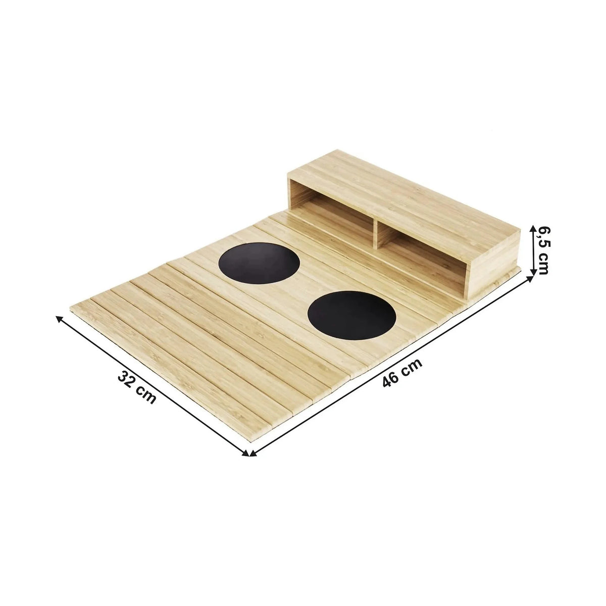 Organizator VISE, stejar/negru, bambus/pasla, 46x32x7 cm
