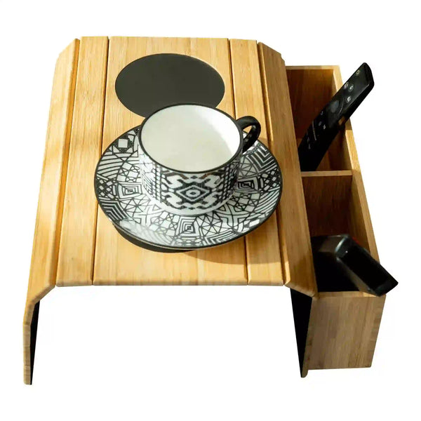 Organizator VISE, stejar/negru, bambus/pasla, 46x32x7 cm