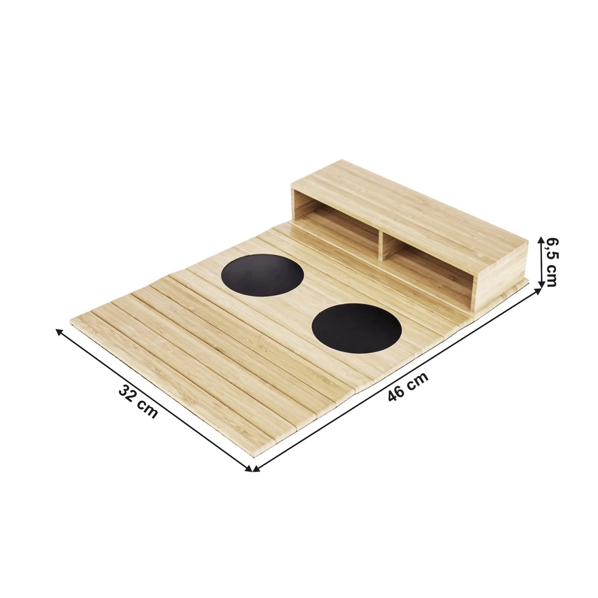 Organizator VISE, stejar/negru, bambus/pasla, 46x32x7 cm