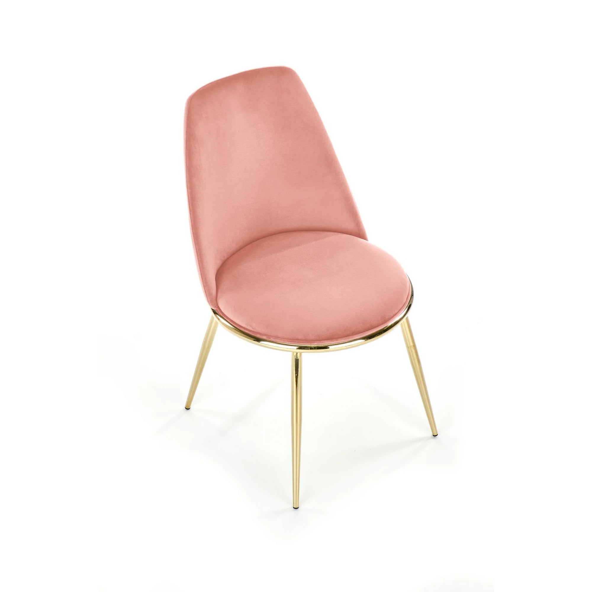 Scaun dining roz K460, stofa catifelata/metal, 49x54x84 cm