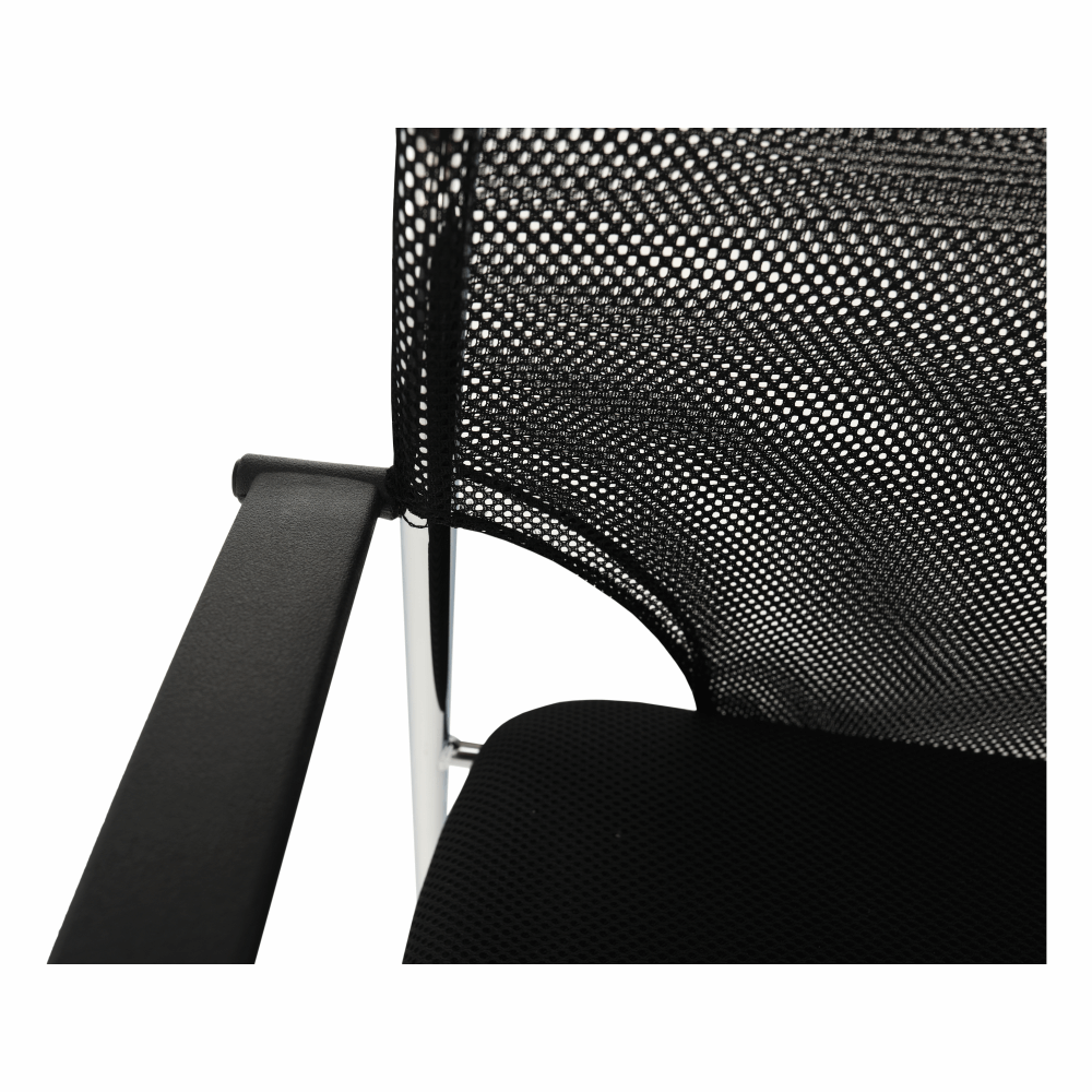 Scaun conferinta UMUT, negru/crom, plasa/metal, 54x56x82 cm