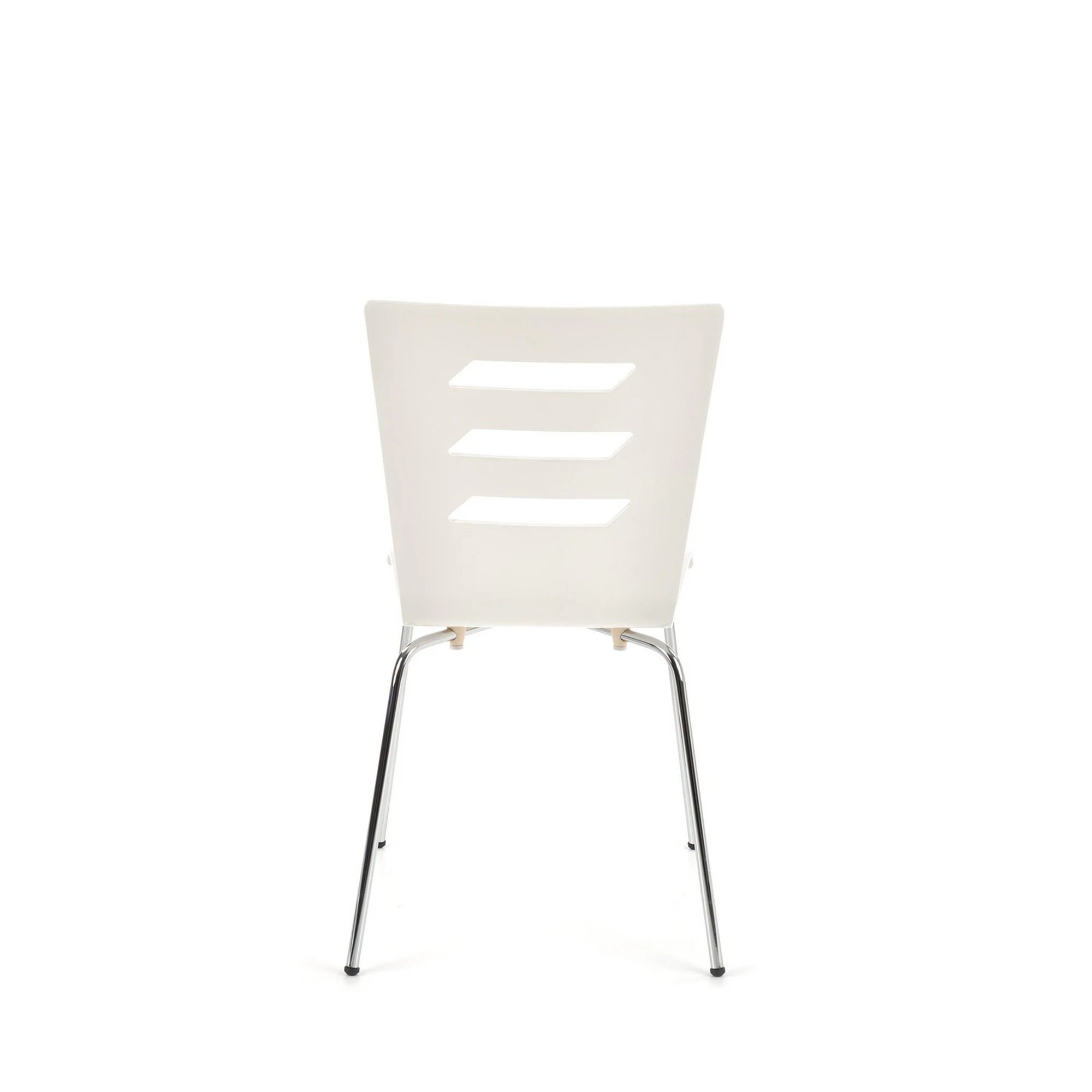 Scaun K155, alb/crom, placaj indoit/metal, 43x47x85 cm