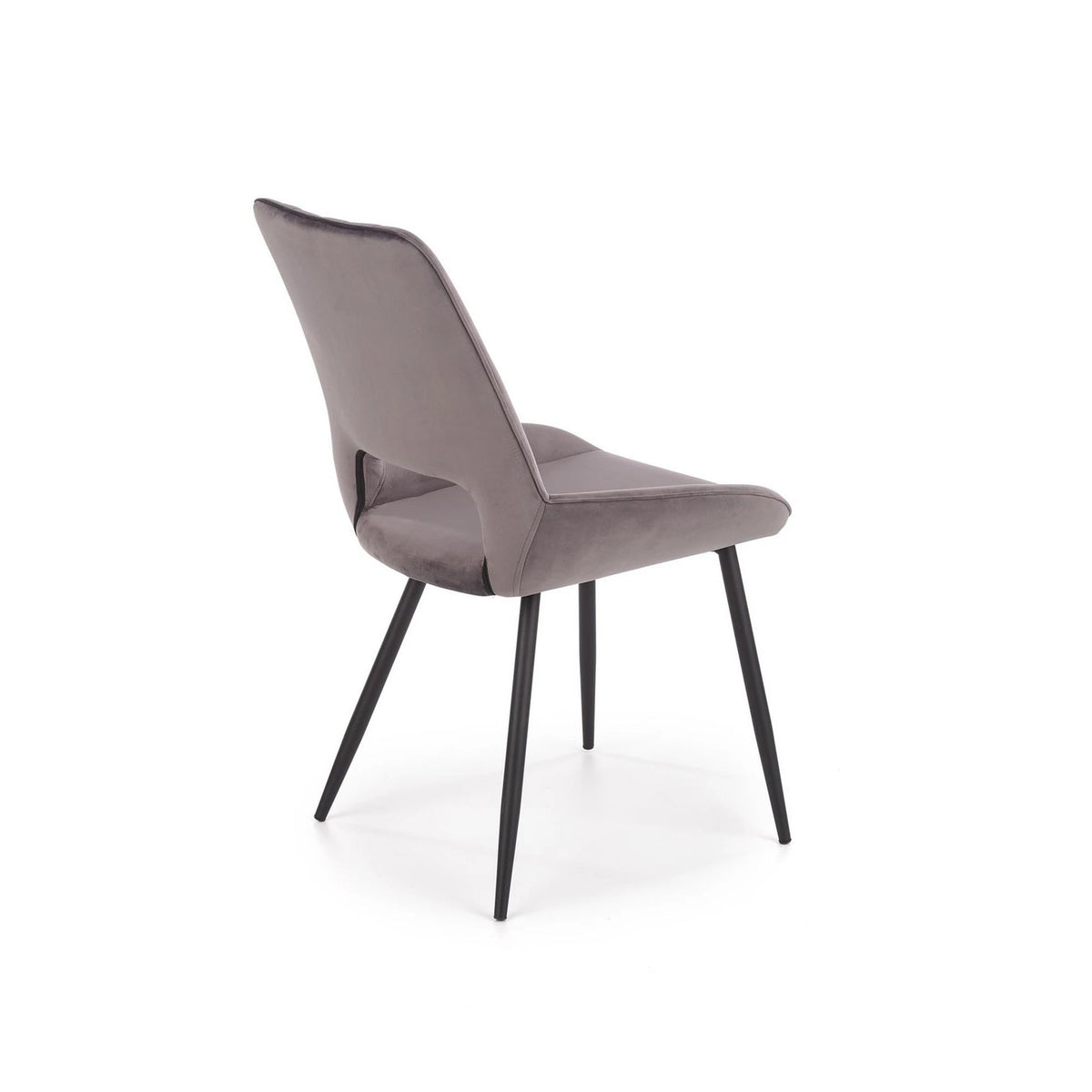 Scaun tapitat K404, gri/negru, stofa/metal, 52x58x88 cm