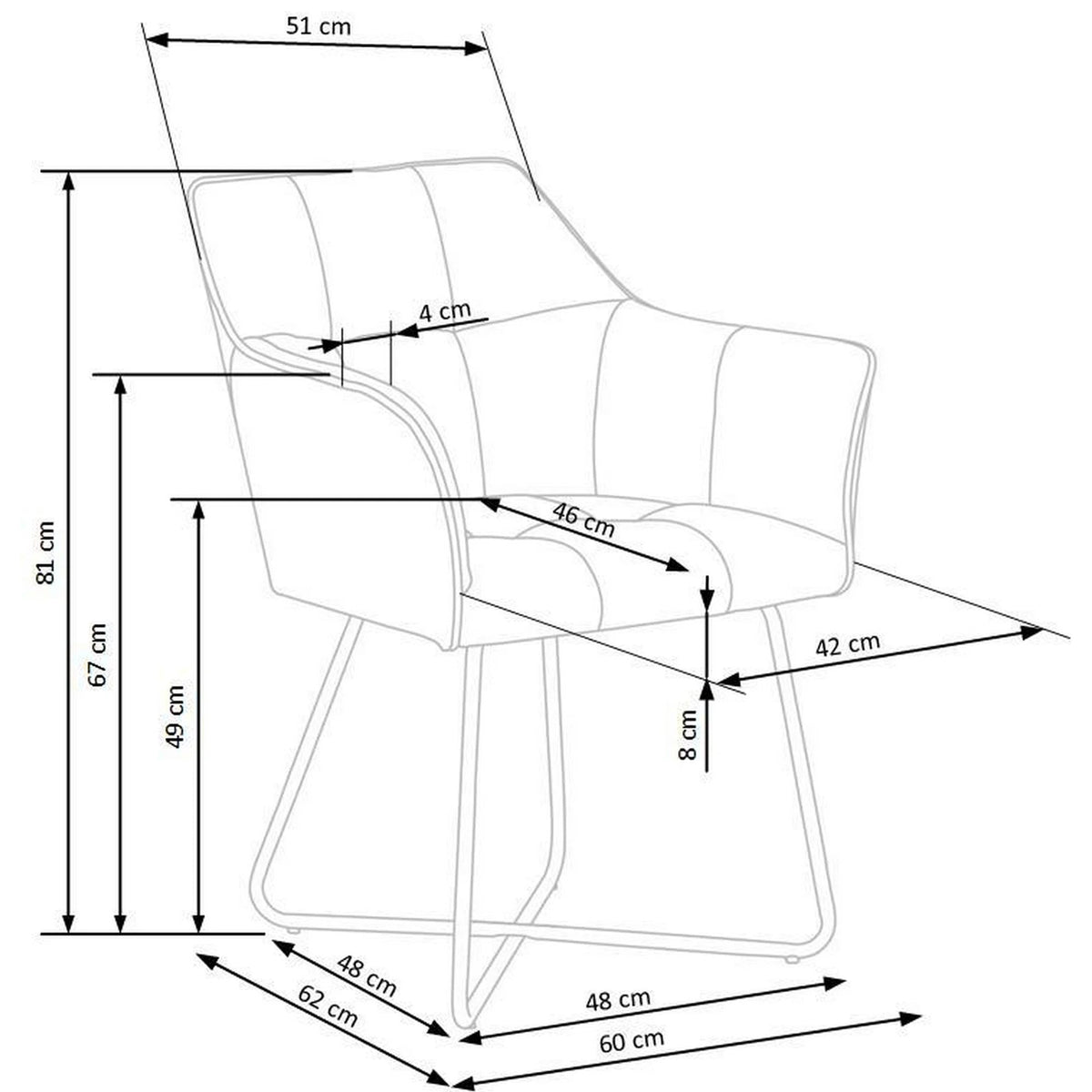 Scaun tapitat K377, gri inchis/negru, stofa catifelata/metal, 60x62x81 cm