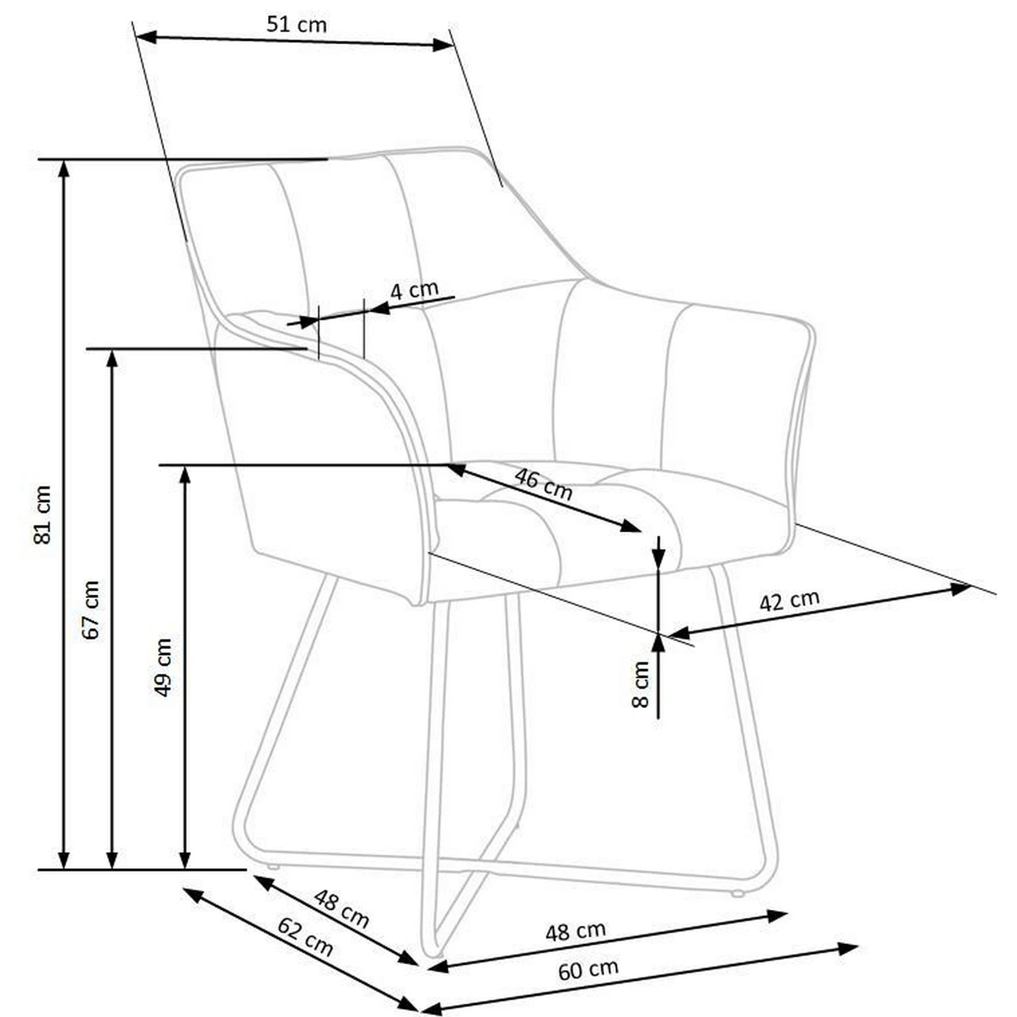 Scaun tapitat K377, gri inchis/negru, stofa catifelata/metal, 60x62x81 cm