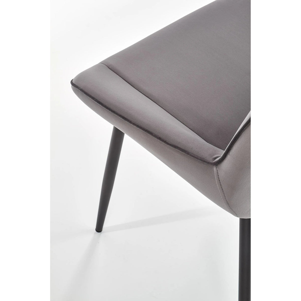 Scaun tapitat K404, gri/negru, stofa/metal, 52x58x88 cm