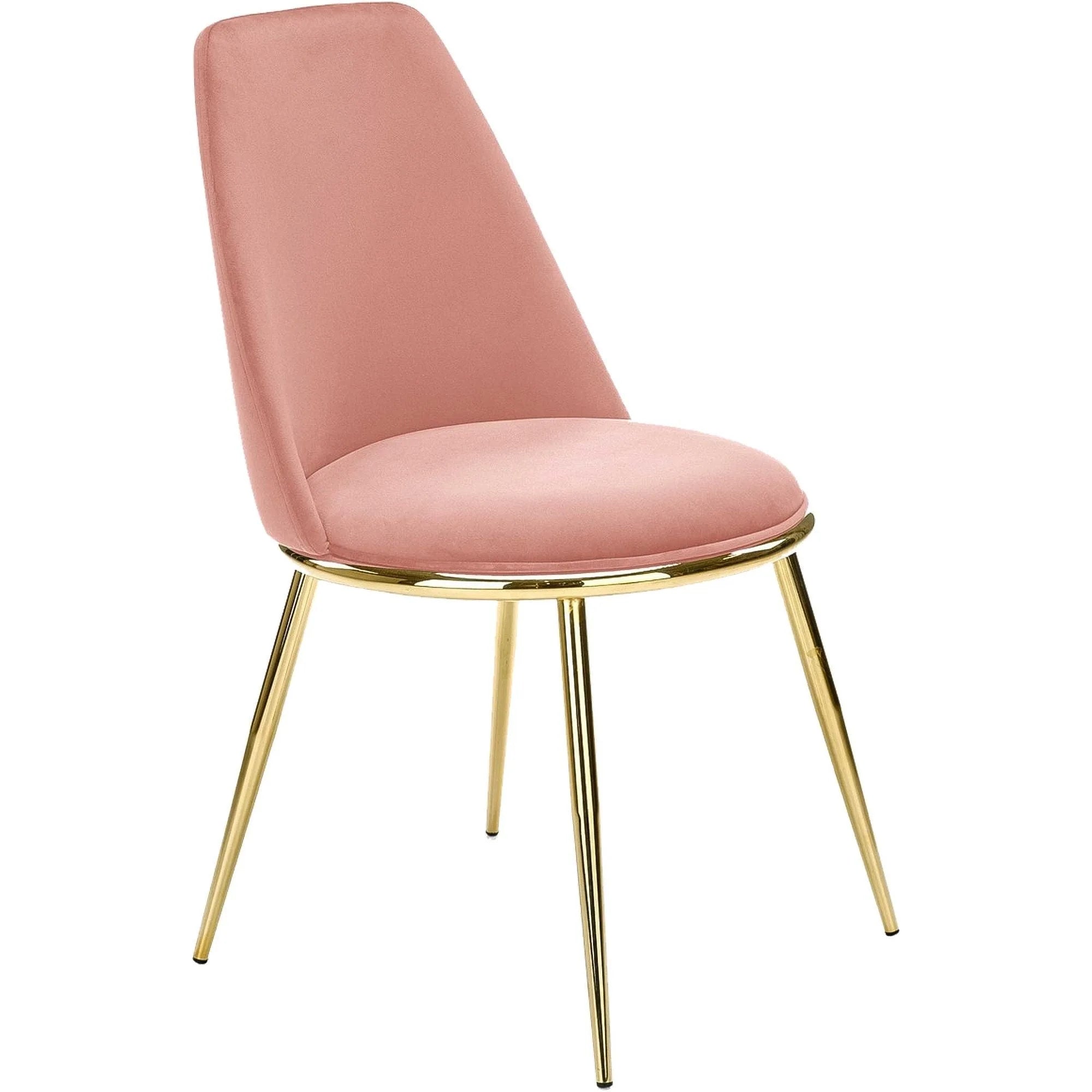 Scaun dining roz K460, stofa catifelata/metal, 49x54x84 cm