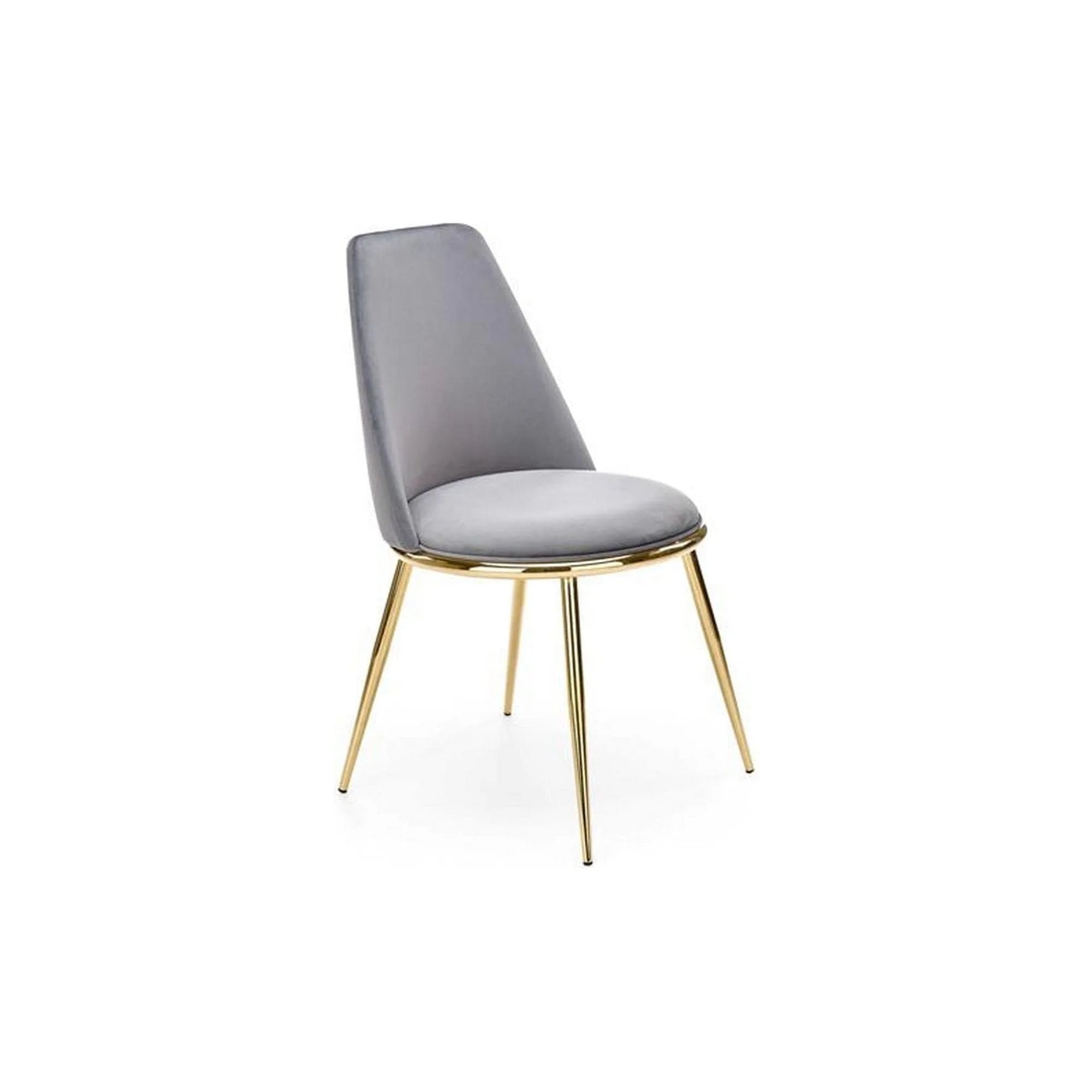 Scaun K460, gri/auriu, stofa catifelata/metal, 49x54x84 cm