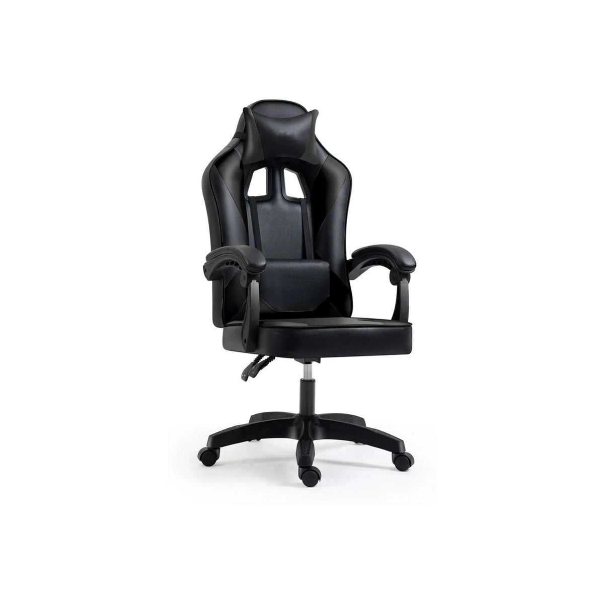 Scaun gaming IMPERIA, negru, piele ecologica/metal, 64x64x104/116 cm