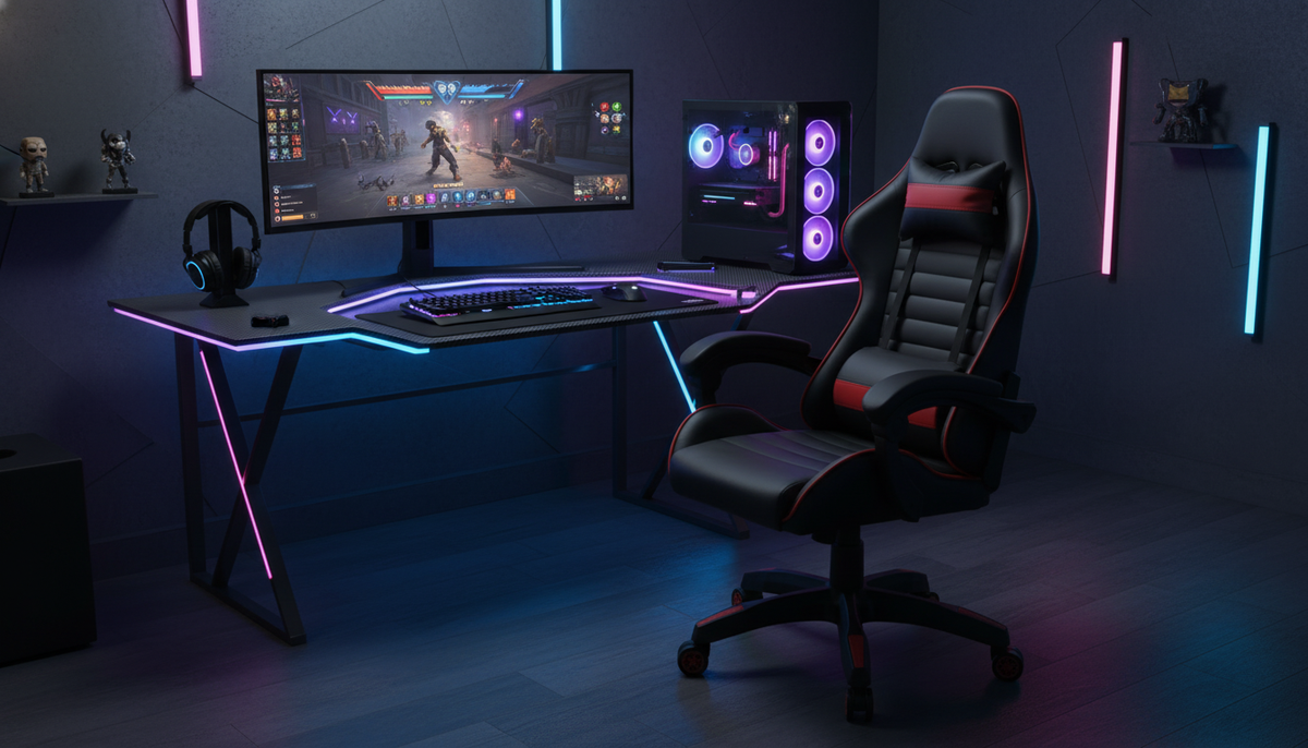 Scaun gaming X-PLAY, negru/rosu, piele ecologica, 64x65x123/132 cm