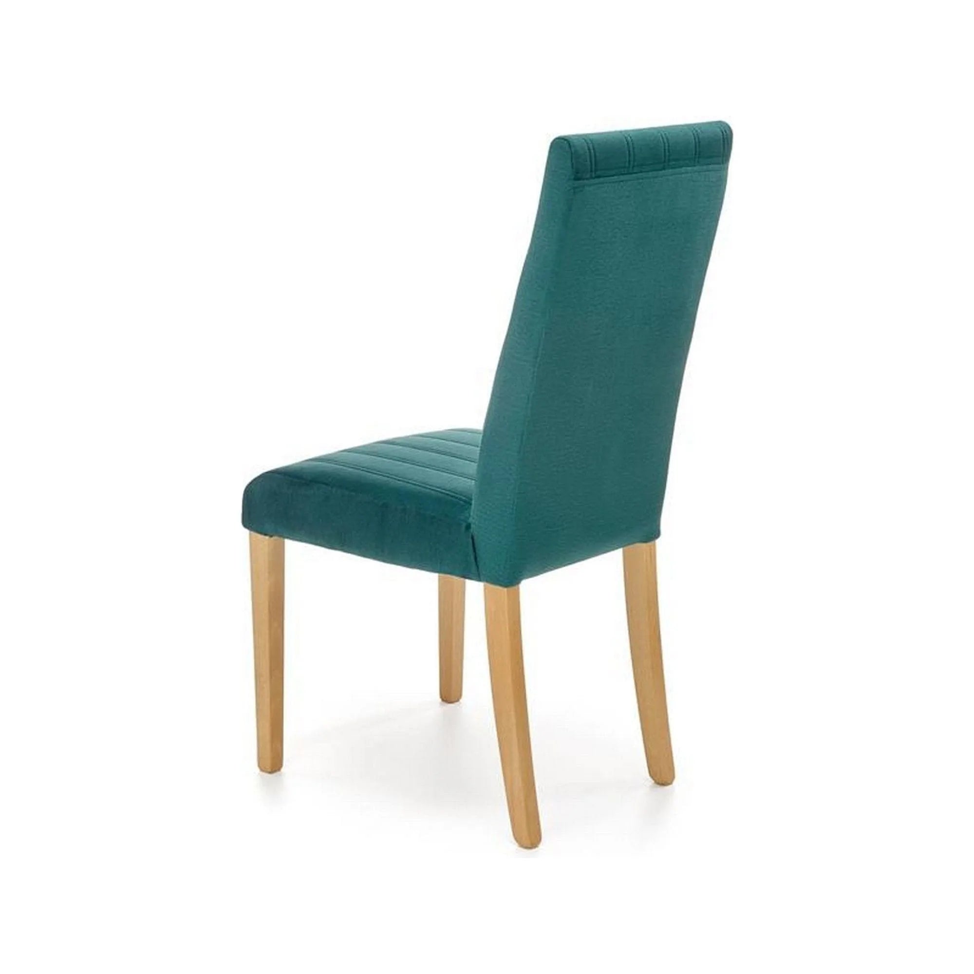 Scaun DIEGO 3, verde/stejar miere, stofa catifelata/lemn de fag, 47x59x99 cm