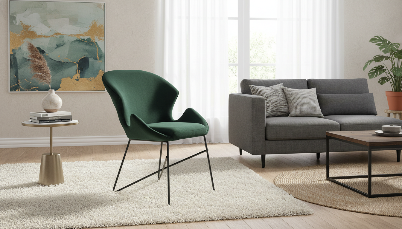 Scaun K458, verde/negru, stofa catifelata/metal, 57x62x82 cm