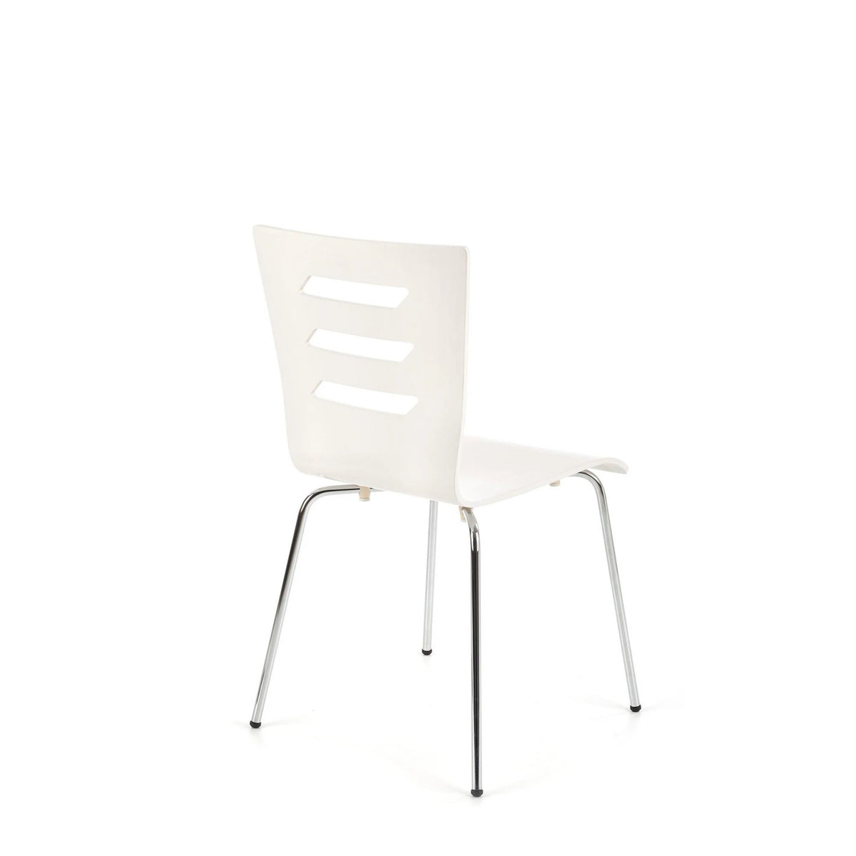 Scaun K155, alb/crom, placaj indoit/metal, 43x47x85 cm