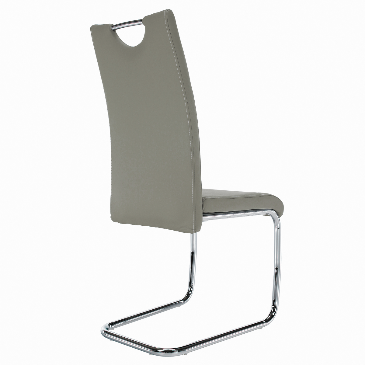 Scaun de bucatarie ABIRA NEW, gri deschis/crom, piele ecologica/metal, 43x44x96 cm