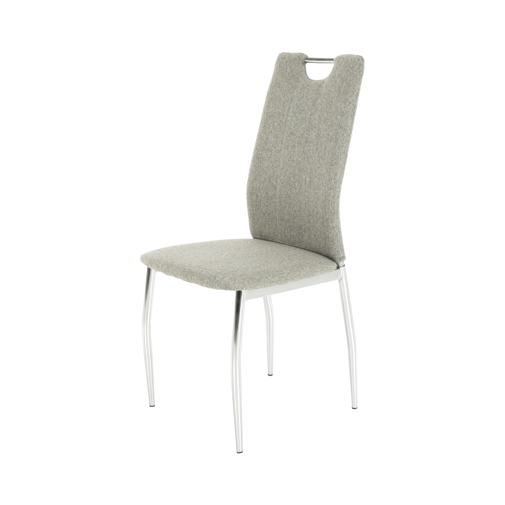 Scaun bucatarie OLIVA NEW, bej/crom, textil/metal, 42x52x97 cm