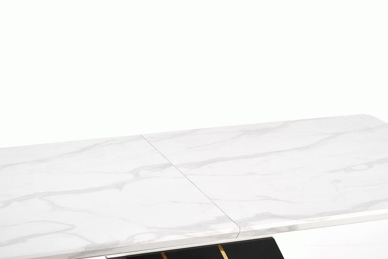 Masa extensibila VINCENZO, alb/negru/auriu, 160/200x90x77 cm