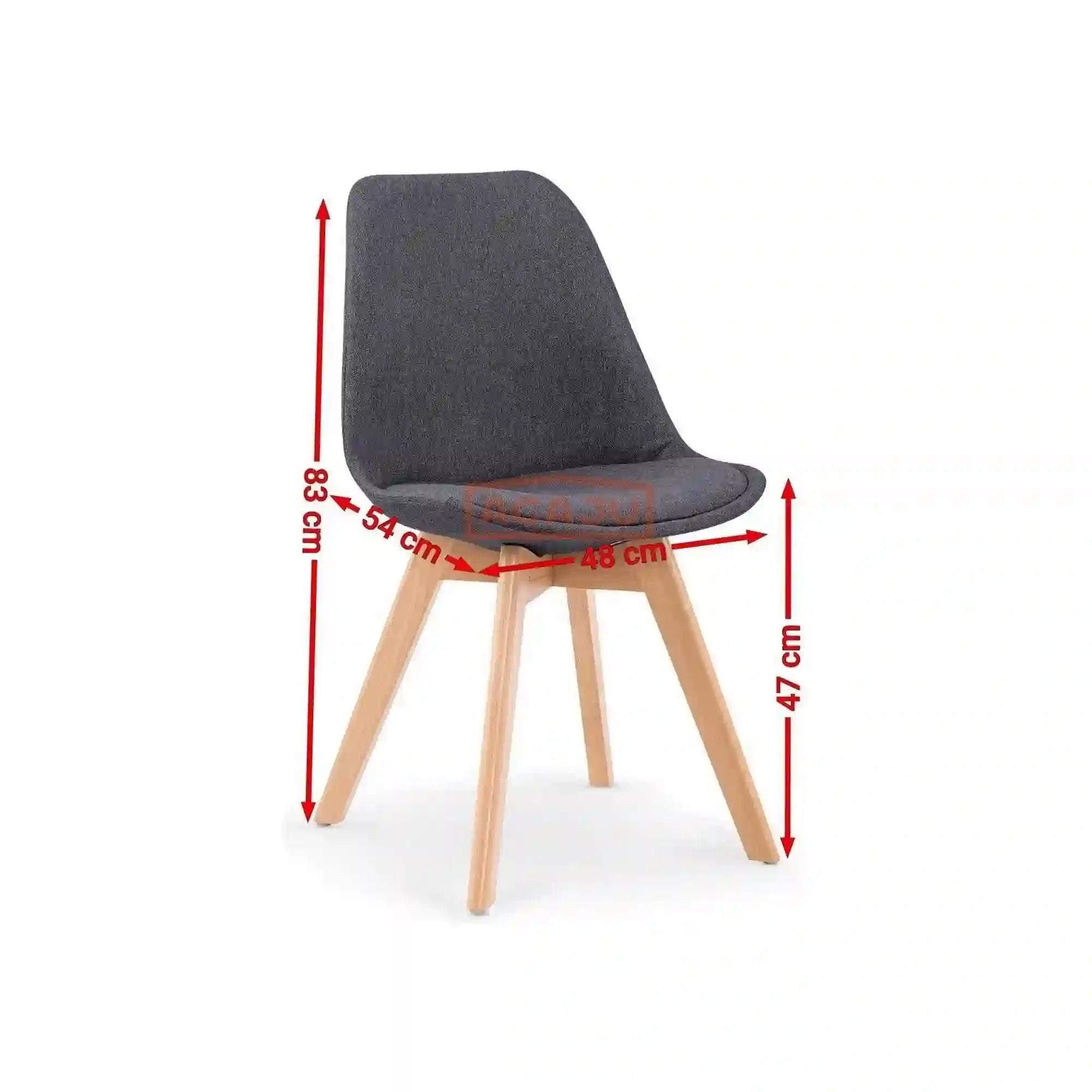 Scaun tapitat K303, gri deschis/stejar, stofa clasica/lemn, 48X54X83 CM