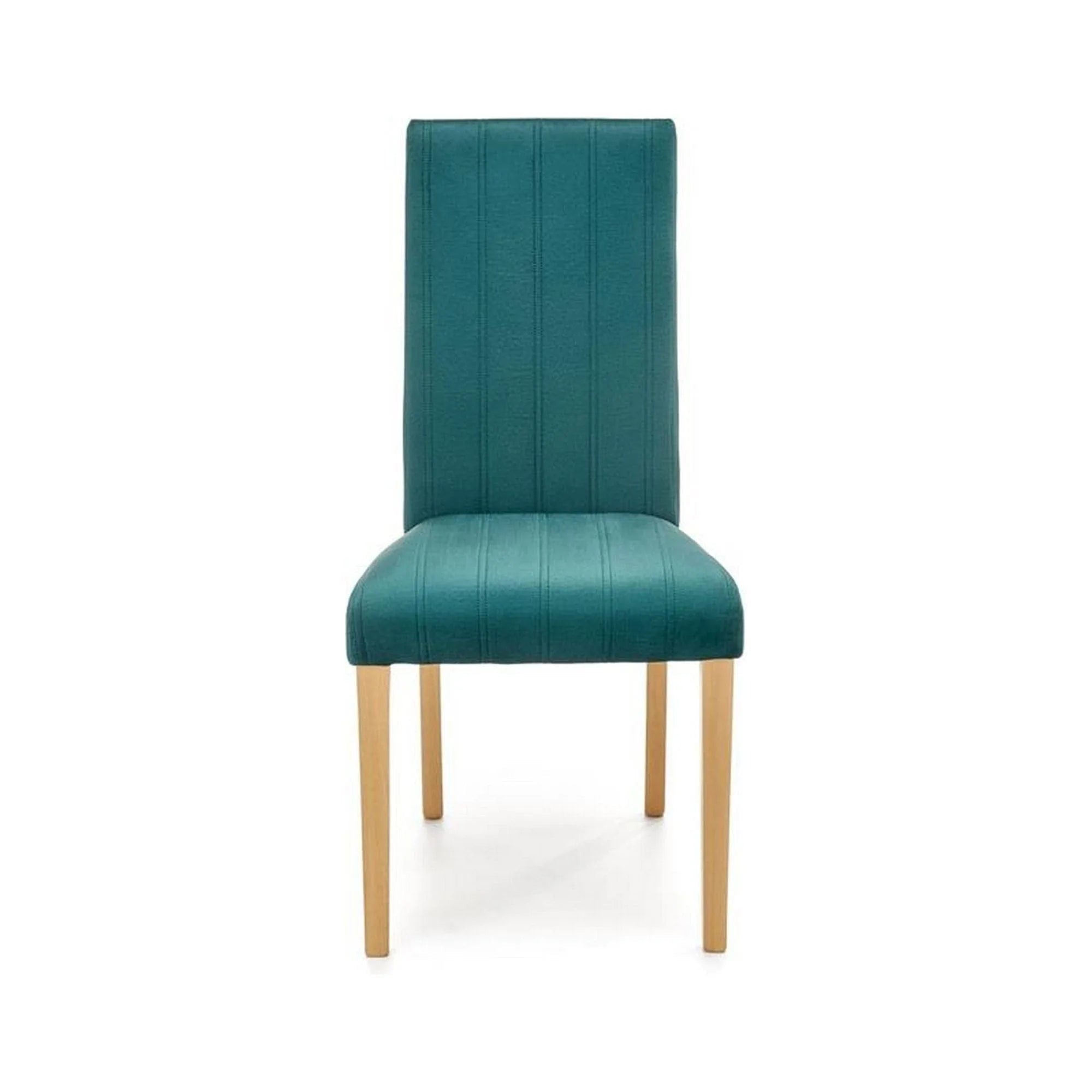 Scaun DIEGO 3, verde/stejar miere, stofa catifelata/lemn de fag, 47x59x99 cm