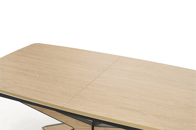 Masa extensibila JAMES, stejar/negru, 160/220x90x76 cm