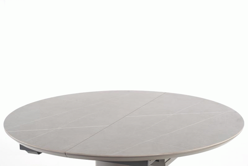 Masa eleganta living MUSCAT, gri cu efect marmura/auriu, 120/160x120x76 cm