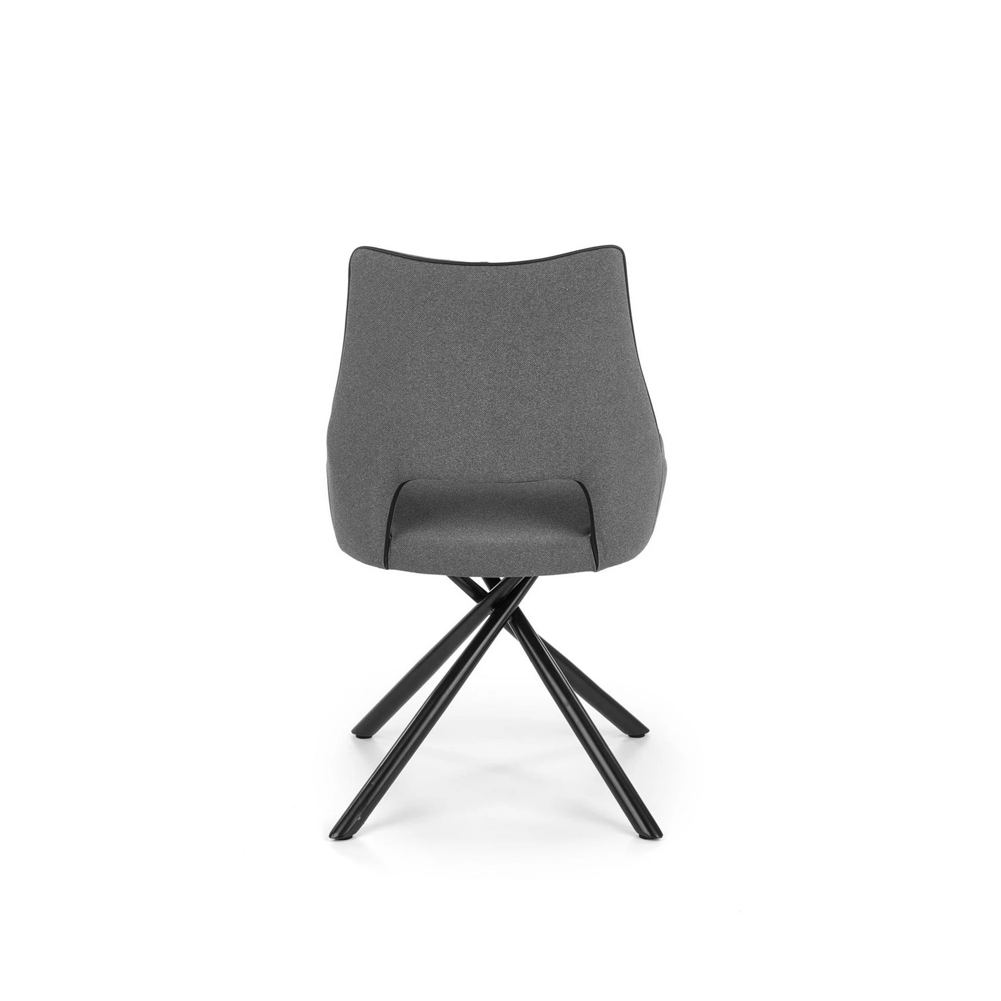 Scaun tapitat K409, gri inchis/negru, stofa clasica/metal, 49x52x84 cm