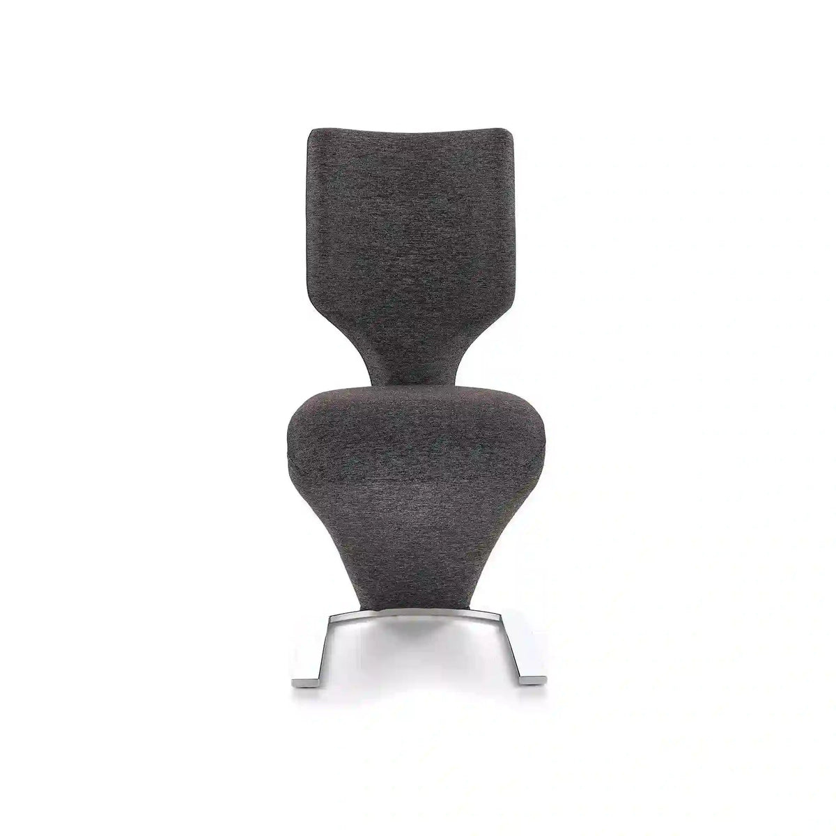 Scaun tapitat K307, gri inchis/argintiu, stofa clasica/metal, 46X62X95 CM