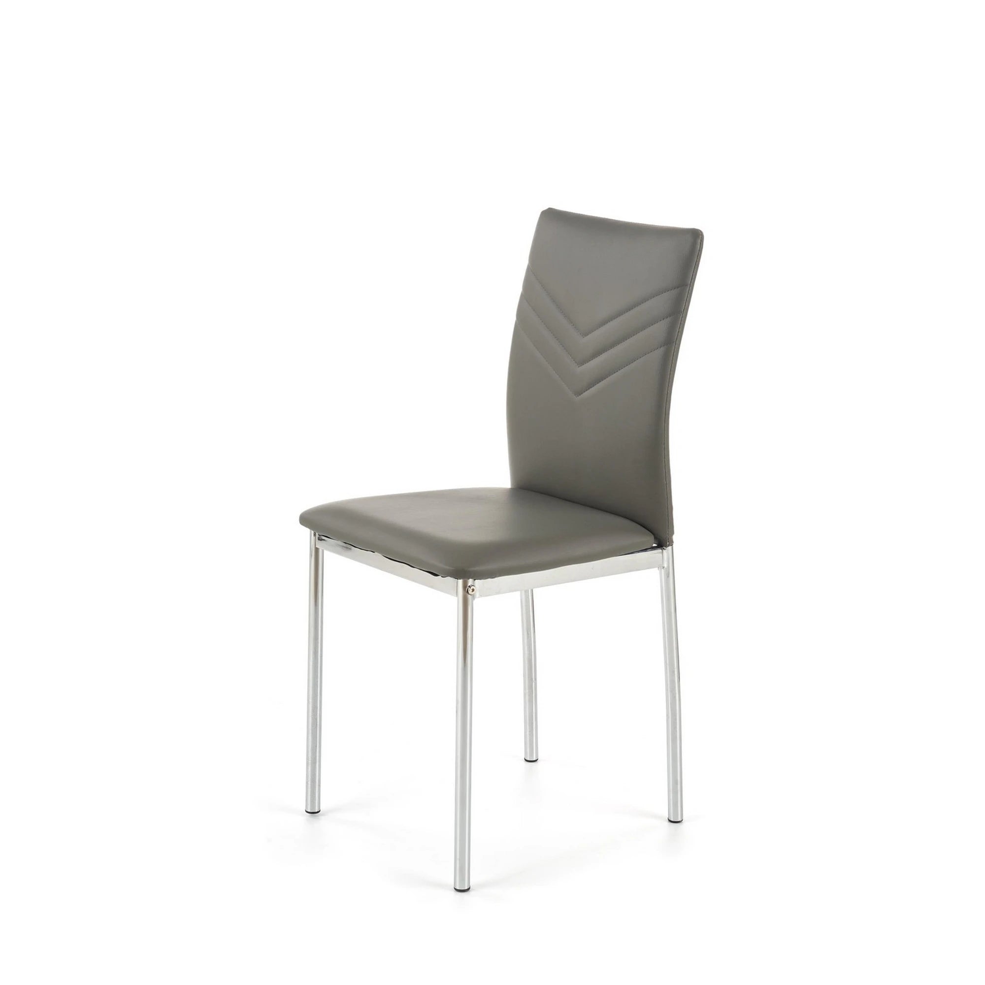 Scaun tapitat K137, gri/crom, piele ecologica/metal, 43X49X92 CM