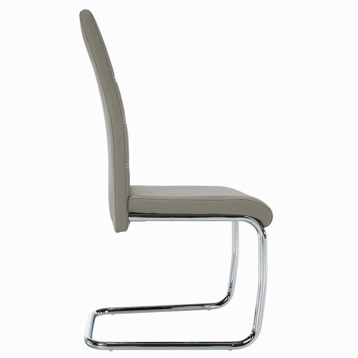 Scaun de bucatarie ABIRA NEW, gri deschis/crom, piele ecologica/metal, 43x44x96 cm