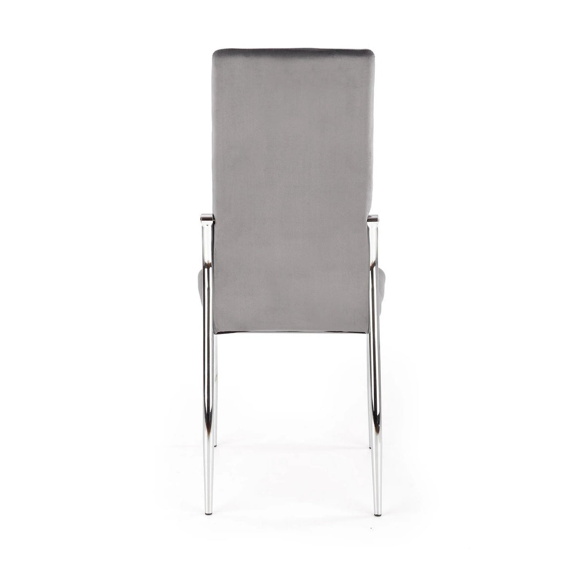 Scaun tapitat K416, gri/argintiu, stofa catifelata/metal, 43x54x101 cm