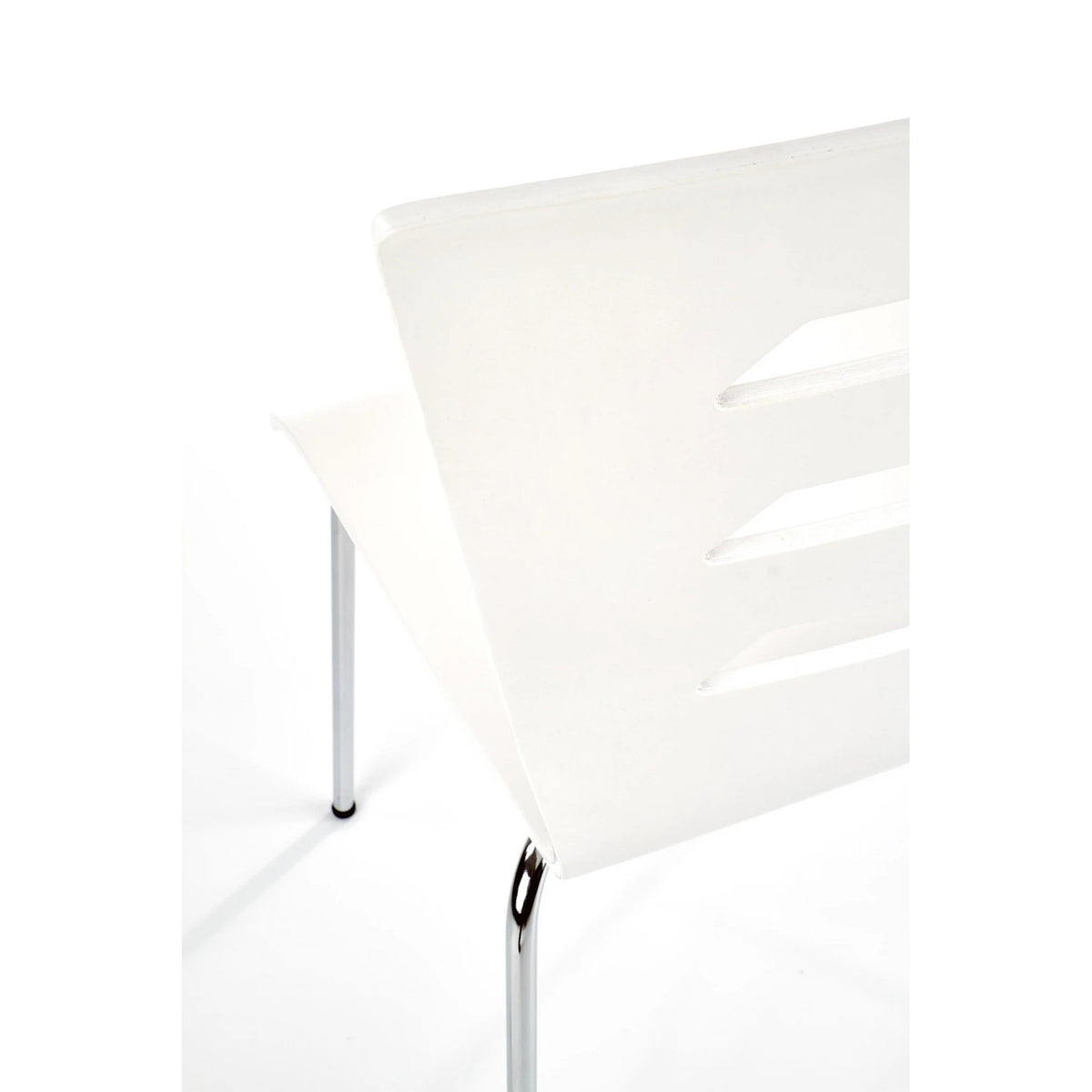 Scaun K155, alb/crom, placaj indoit/metal, 43x47x85 cm
