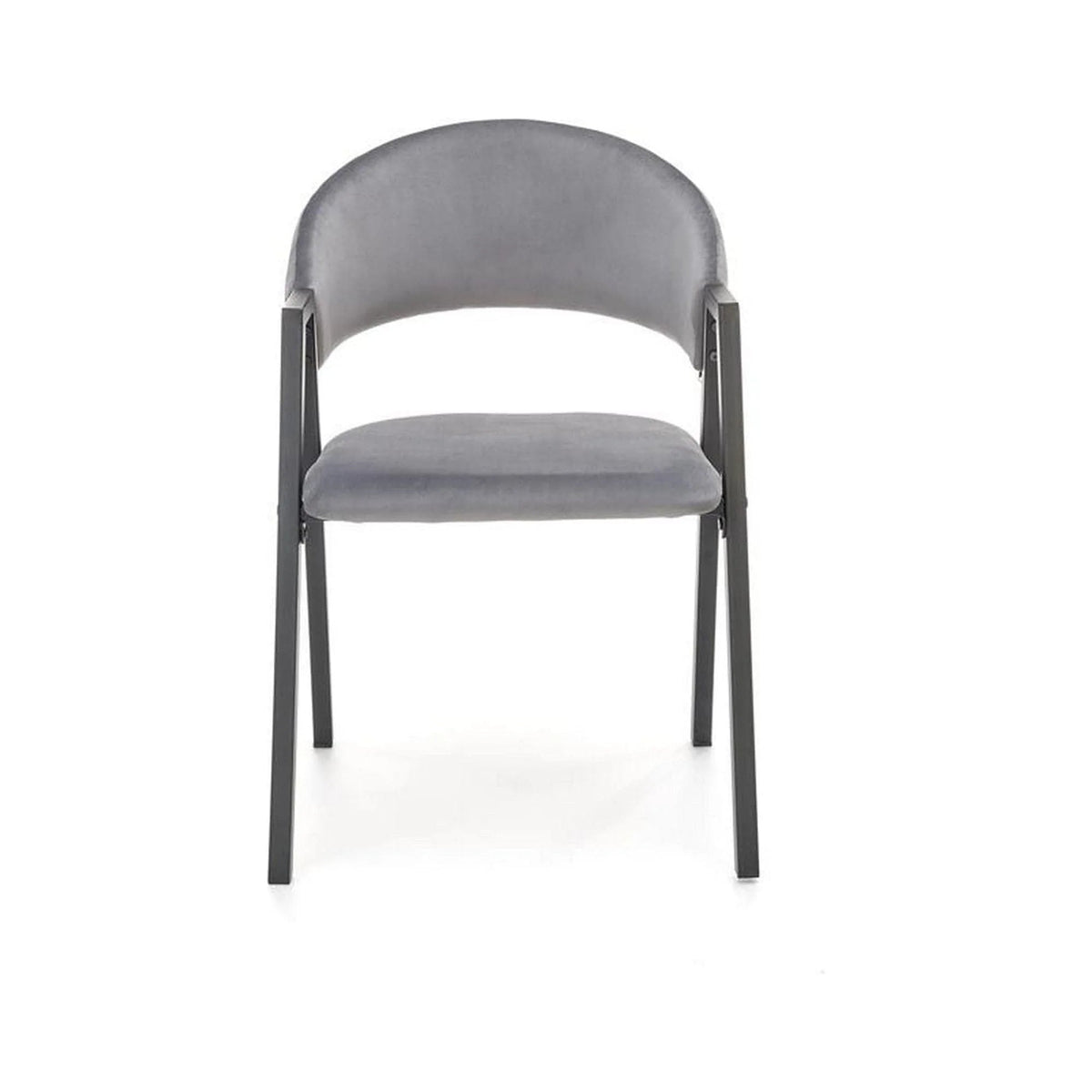 Scaun K473, stofa catifelata gri, 54x58x82 cm