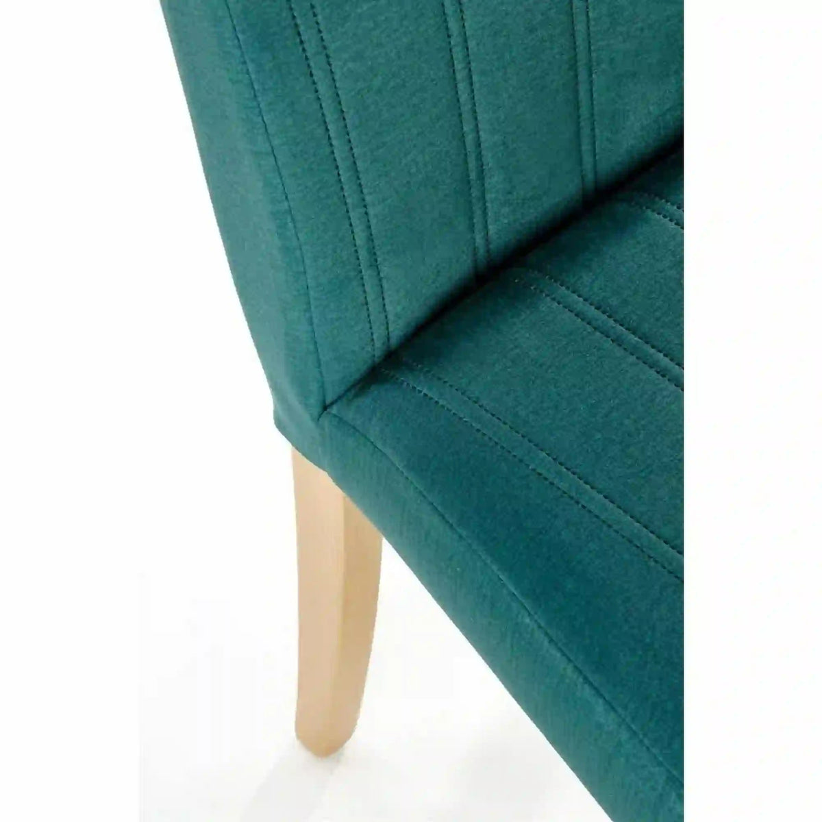 Scaun DIEGO 3, verde/stejar miere, stofa catifelata/lemn de fag, 47x59x99 cm