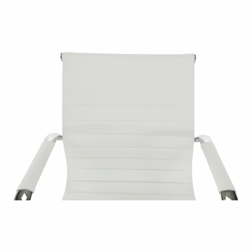 Scaun conferinta AZURE 2 NEW TYP 2, piele ecologica/metal, alb, 54.5x62.5x90.5 cm