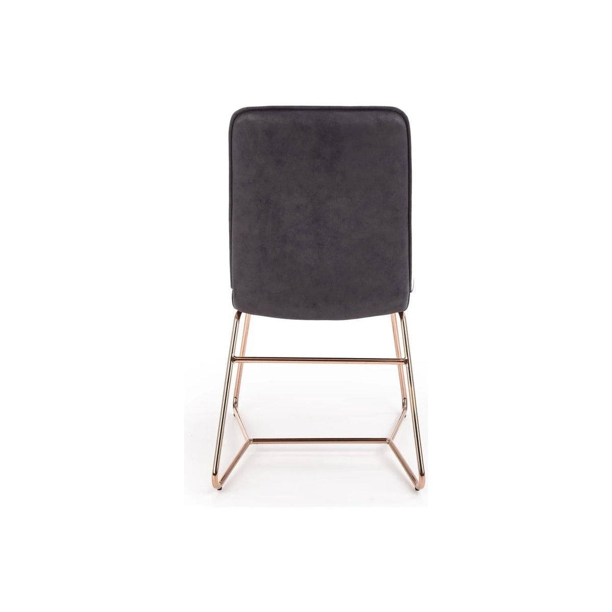 Scaun tapitat K390, crem/gri inchis/roz auriu, stofa/piele ecologica/metal, 46x60x90 cm