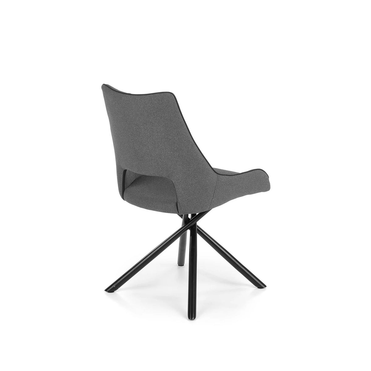 Scaun tapitat K409, gri inchis/negru, stofa clasica/metal, 49x52x84 cm